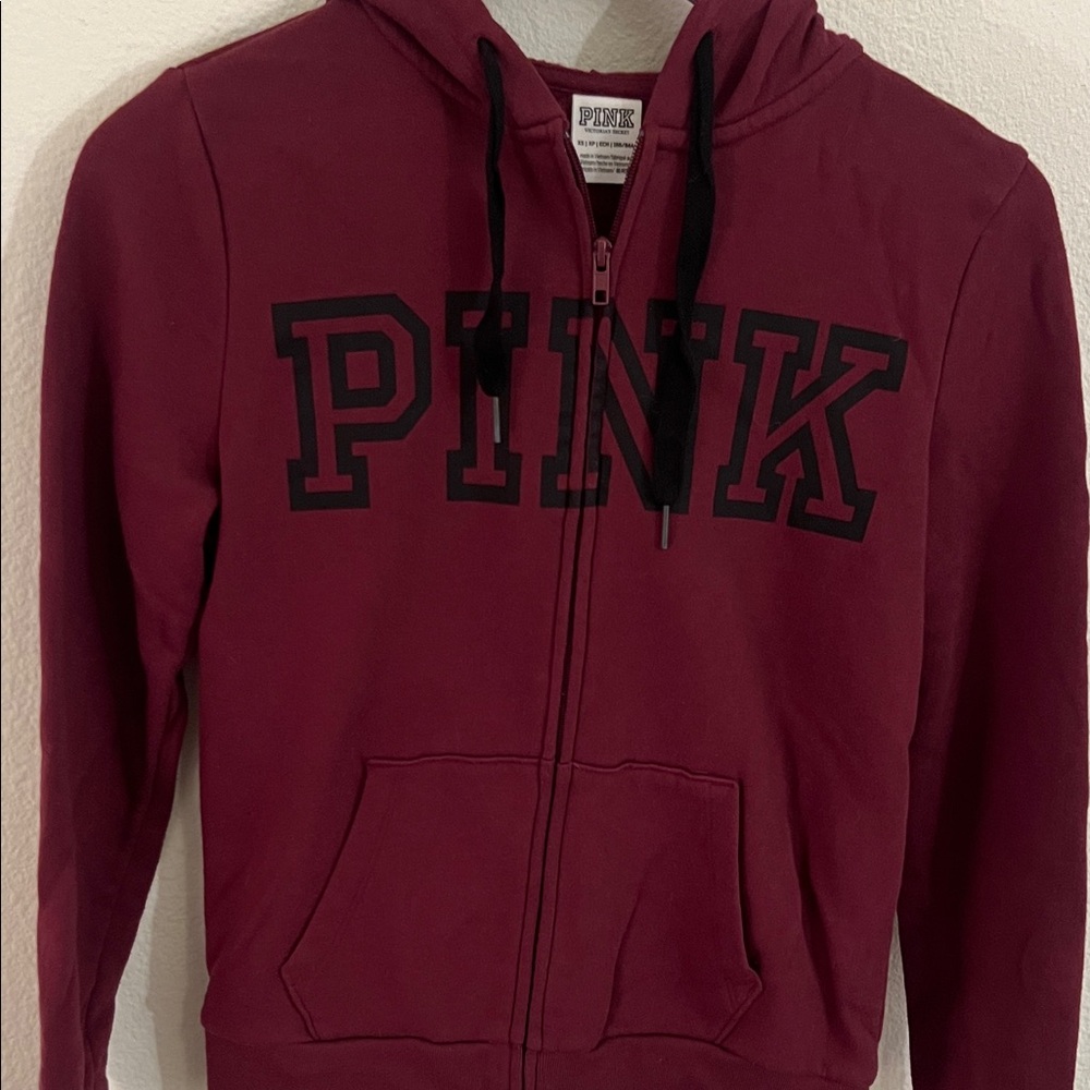 Pink by Victoria’s Secret (Wine) Hoodie – Extra Small – New, No Tags